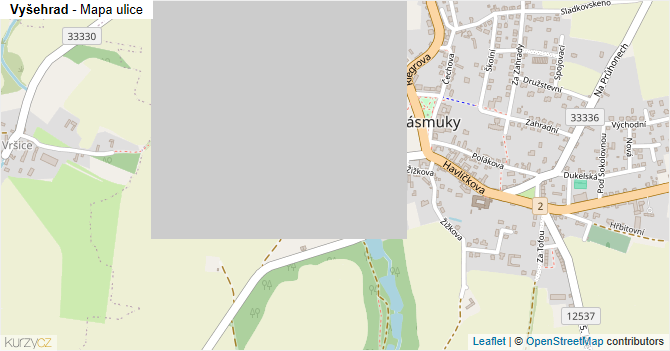 Vyšehrad - mapa ulice
