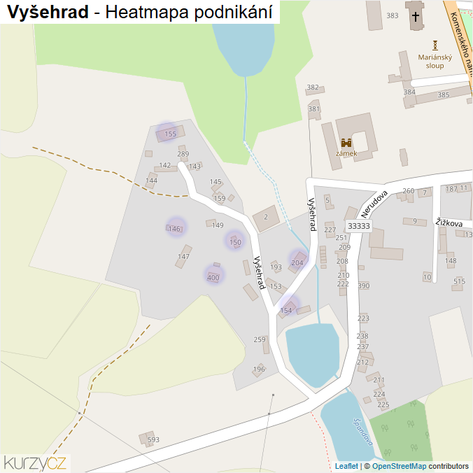 Mapa Vyšehrad - Firmy v ulici.