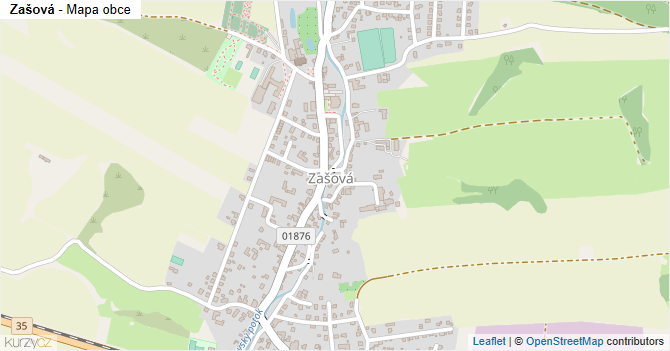 Zašová - mapa obce
