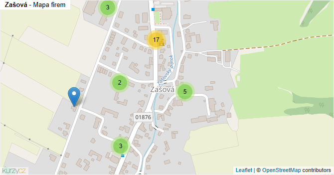 Zašová - mapa firem