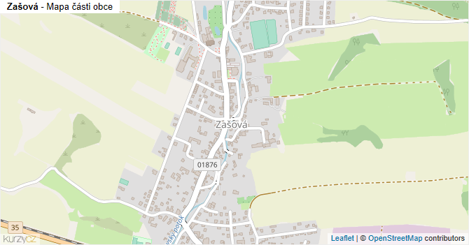 Zašová - mapa části obce