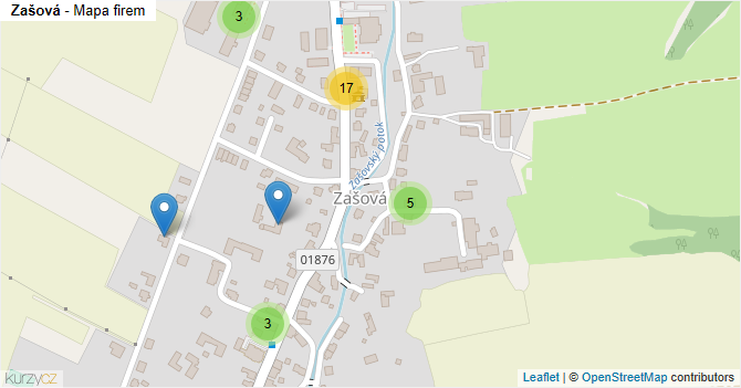 Zašová - mapa firem