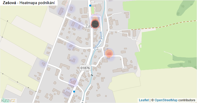 Zašová - mapa podnikání