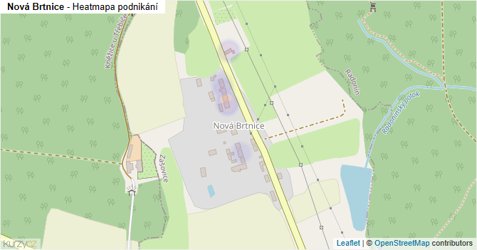 Nová Brtnice - mapa podnikání