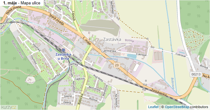 1. máje - mapa ulice