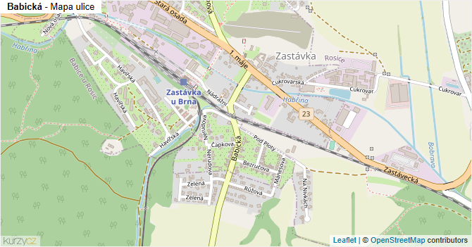 Babická - mapa ulice