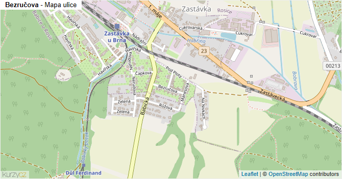 Bezručova - mapa ulice