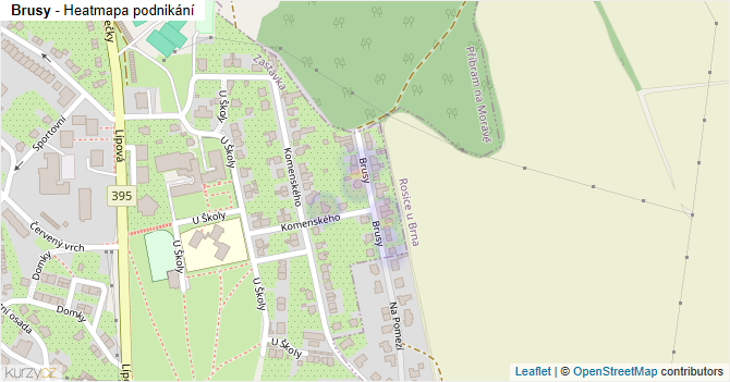 Brusy - mapa podnikání