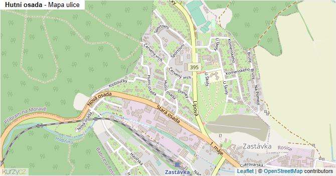 Hutní osada - mapa ulice