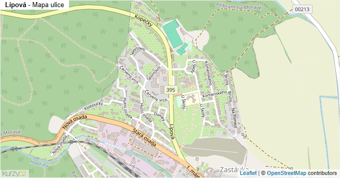 Lípová - mapa ulice