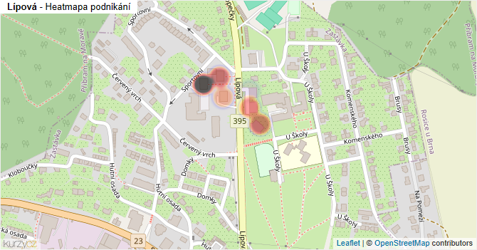 Lípová - mapa podnikání