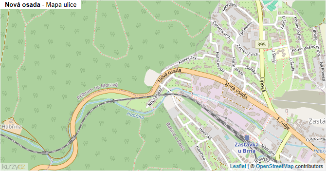Nová osada - mapa ulice