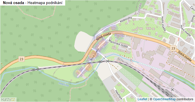 Nová osada - mapa podnikání