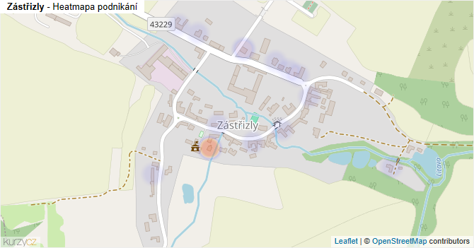 Zástřizly - mapa podnikání