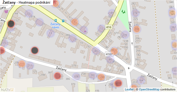 Žatčany - mapa podnikání