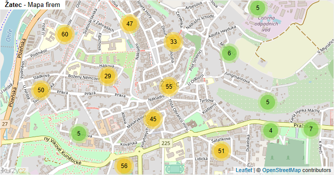 Žatec - mapa firem