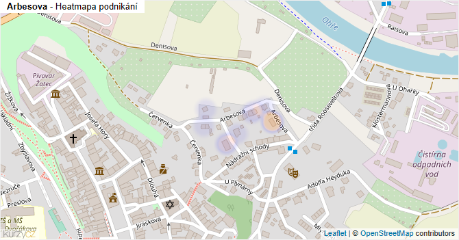 Arbesova - mapa podnikání