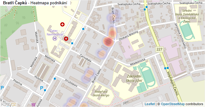 Bratří Čapků - mapa podnikání