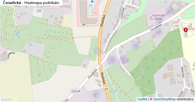 Čeradická - mapa podnikání