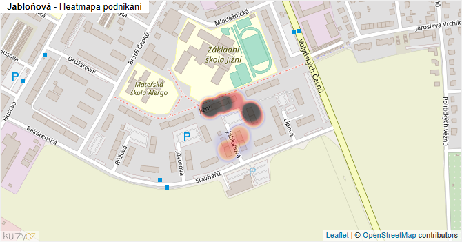 Jabloňová - mapa podnikání
