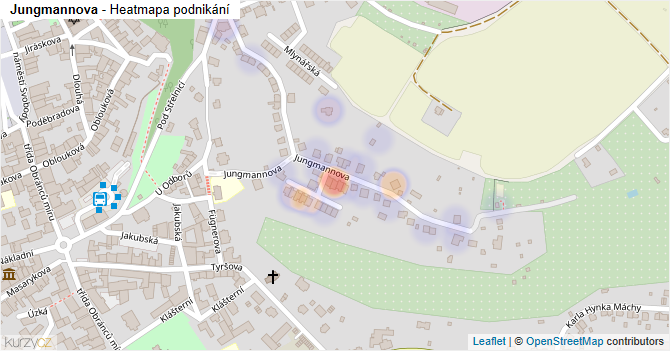 Jungmannova - mapa podnikání