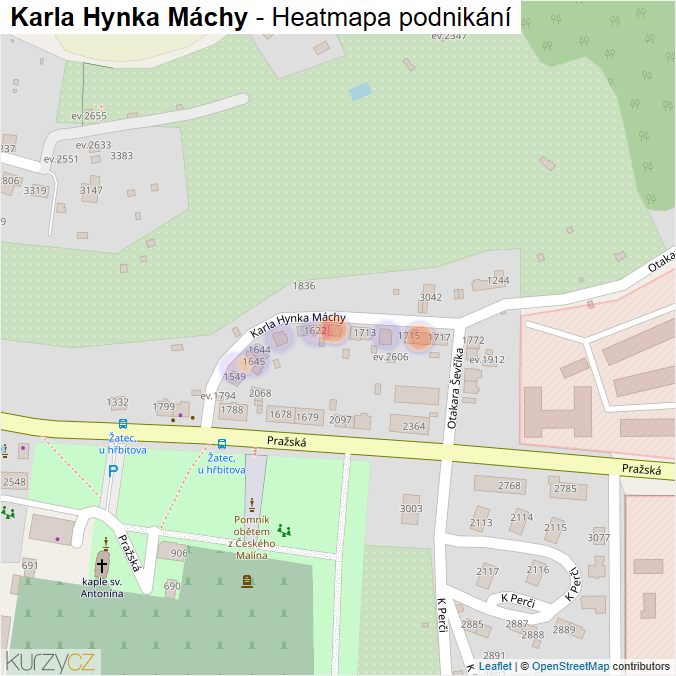 Mapa Karla Hynka Máchy - Firmy v ulici.