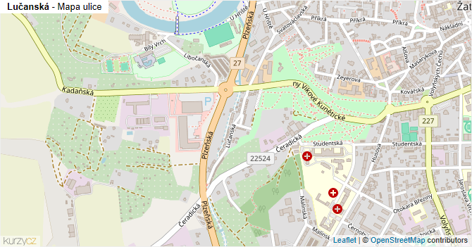 Lučanská - mapa ulice