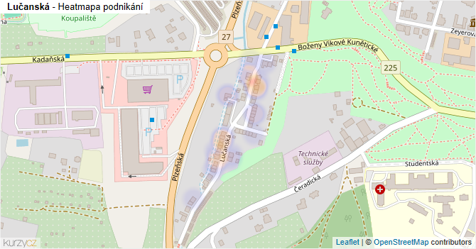 Lučanská - mapa podnikání