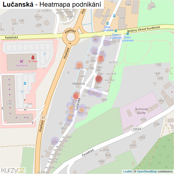 Mapa Lučanská - Firmy v ulici.