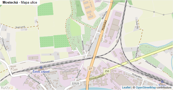 Mostecká - mapa ulice