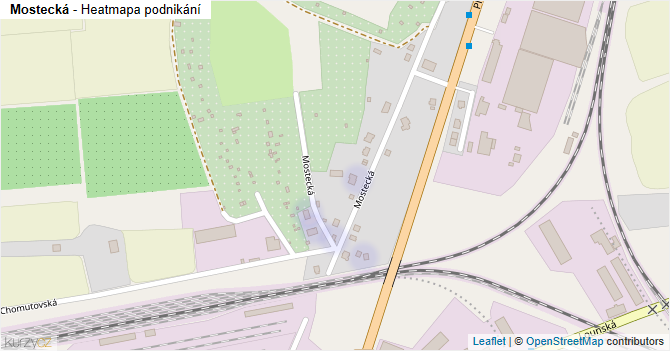 Mostecká - mapa podnikání