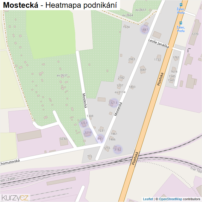 Mapa Mostecká - Firmy v ulici.