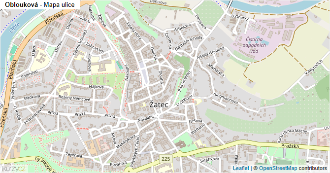 Oblouková - mapa ulice