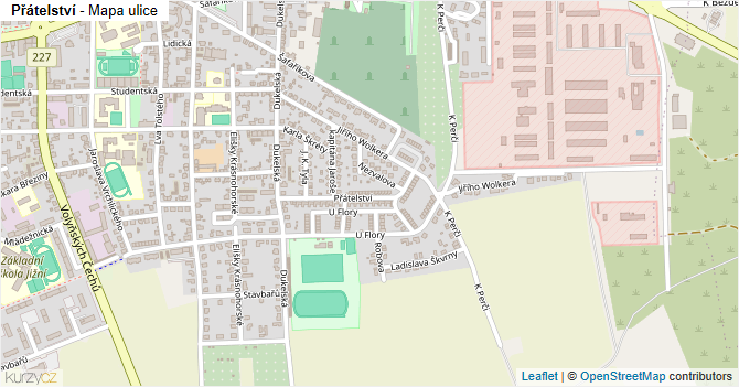 Přátelství - mapa ulice