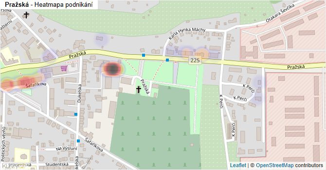 Pražská - mapa podnikání