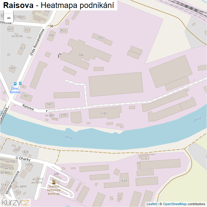 Mapa Raisova - Firmy v ulici.