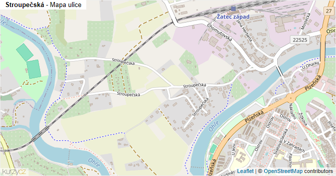Stroupečská - mapa ulice