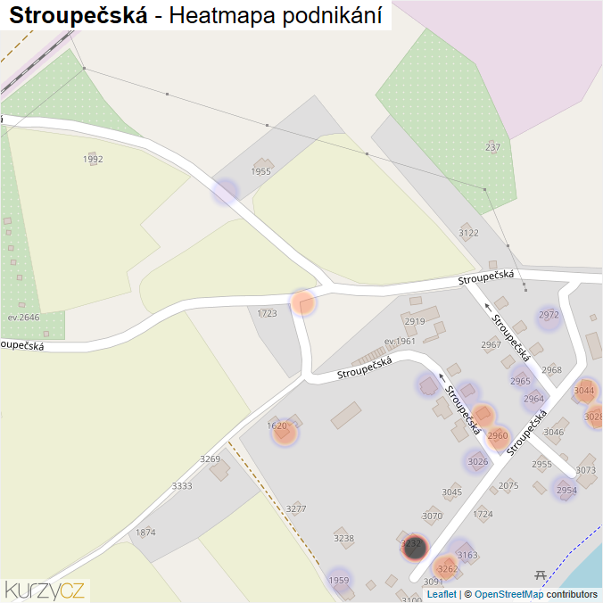 Mapa Stroupečská - Firmy v ulici.