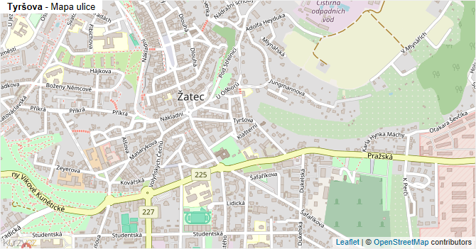 Tyršova - mapa ulice