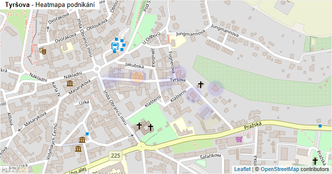 Tyršova - mapa podnikání