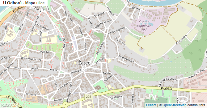 U Odborů - mapa ulice