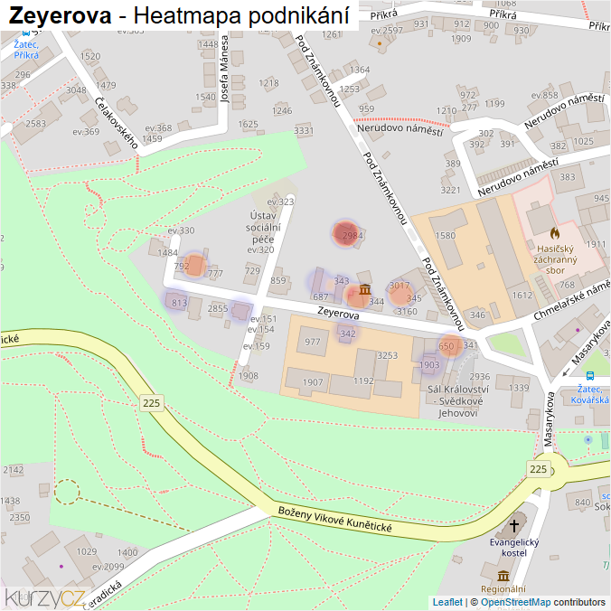 Mapa Zeyerova - Firmy v ulici.