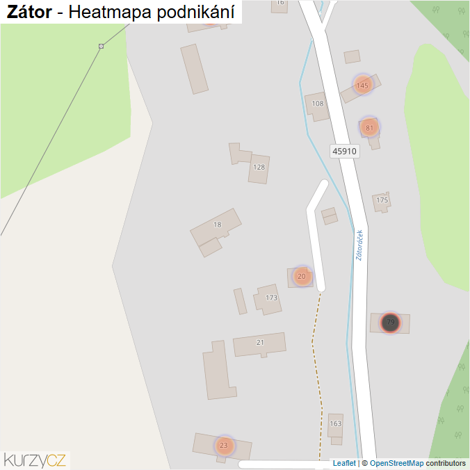 Mapa Zátor - Firmy v obci.