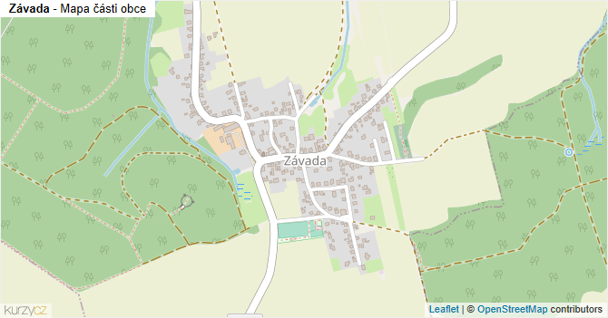 Závada - mapa části obce