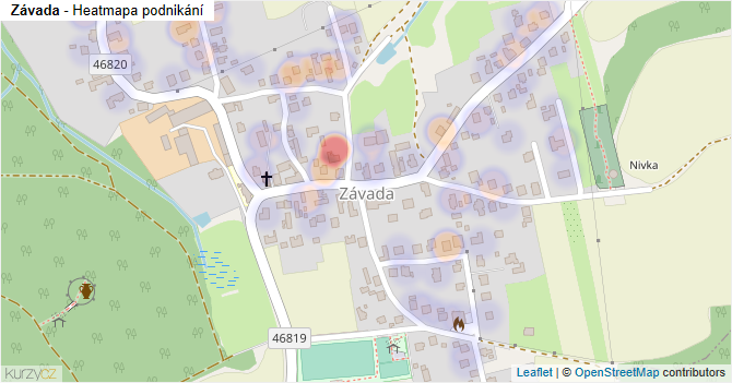 Závada - mapa podnikání