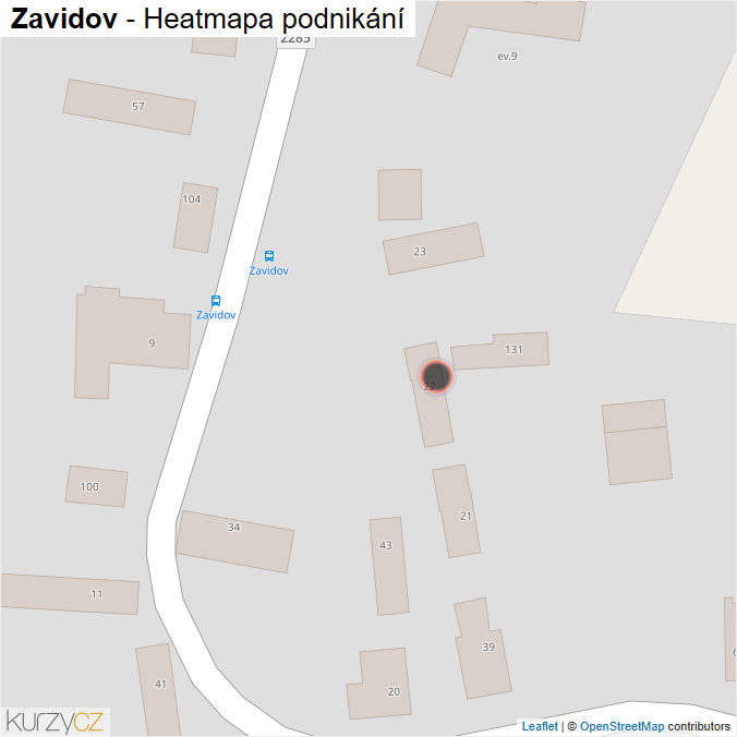 Mapa Zavidov - Firmy v obci.