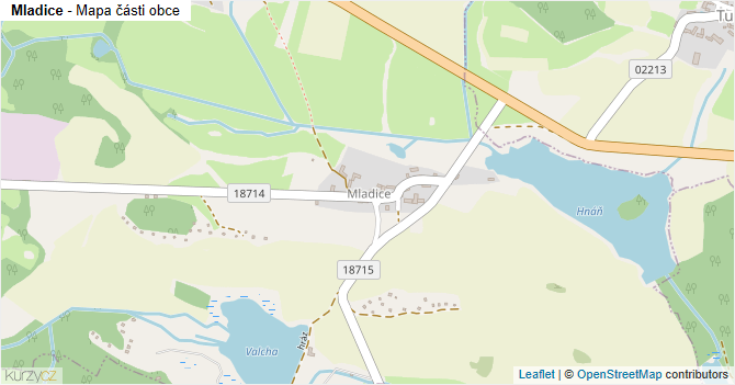 Mladice - mapa části obce