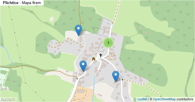 Plichtice - mapa firem