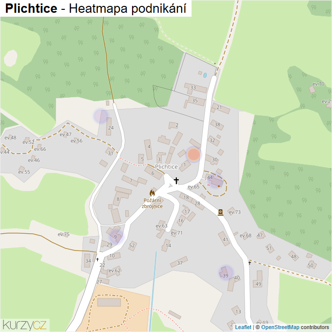 Mapa Plichtice - Firmy v části obce.