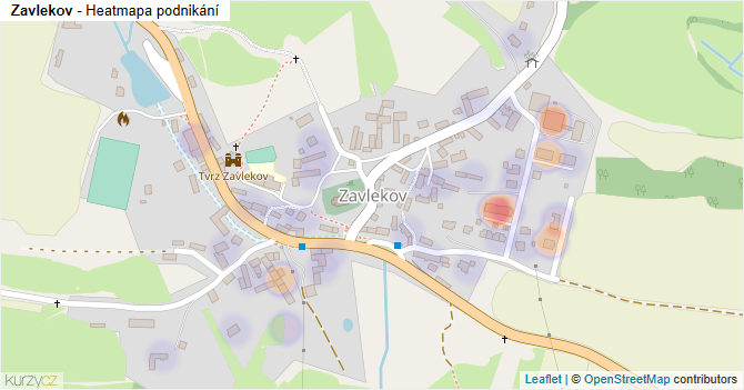 Zavlekov - mapa podnikání